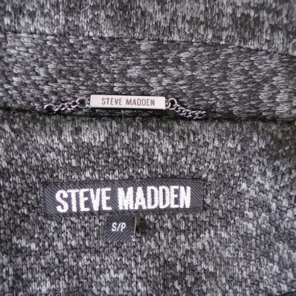 Steve Madden Heather Grey Charcoal Trench Coat Belted Size S #939 - Picture 3 of 9